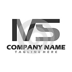 Initial Gold And Silver letter MS Logo Design with black Background