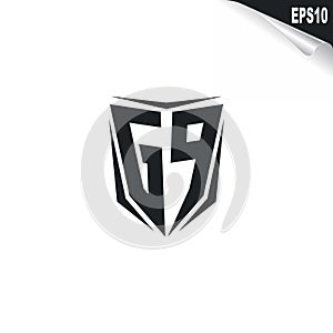Initial GP logo design with Shield style, Logo business branding