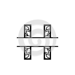 Initial h split monogram mandala vector design template illustration