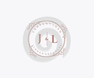 initial JL letters Decorative luxury wedding logo photo