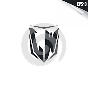 Initial JW, LW logo design with Shield style, Logo business branding