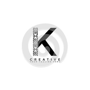 INITIAL K LETTER LUXURY ORNAMENT MONOGRAM LOGO