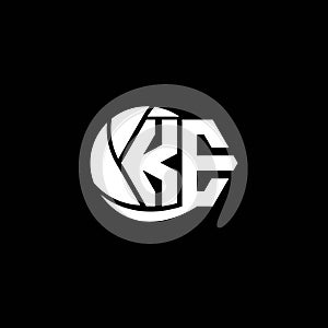 Initial KE logo design Geometric and Circle style, Logo business branding