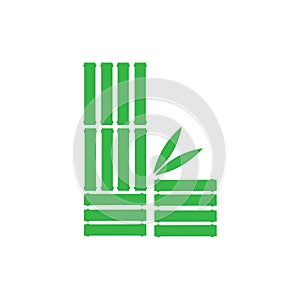 initial l of bamboo logo vector design