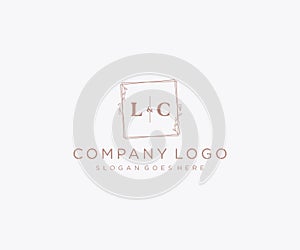 initial LC letters Decorative luxury wedding logo