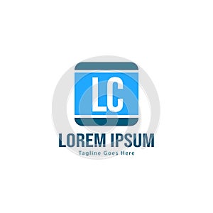 Initial LC logo template with modern frame. Minimalist LC letter logo vector illustration