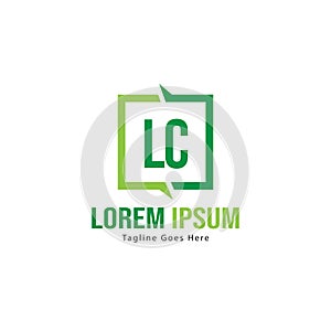 Initial LC logo template with modern frame. Minimalist LC letter logo vector illustration