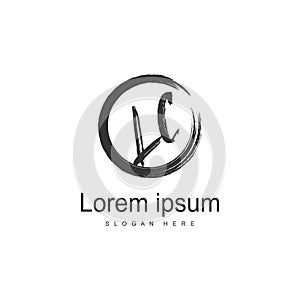 Initial LC logo template with modern frame. Minimalist LC letter logo vector illustration