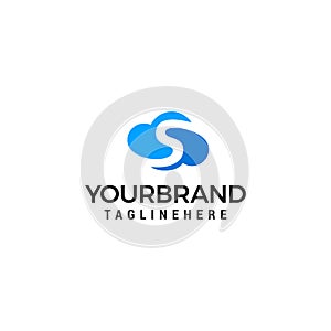 Initial leter S cloud logo vector illustration design template