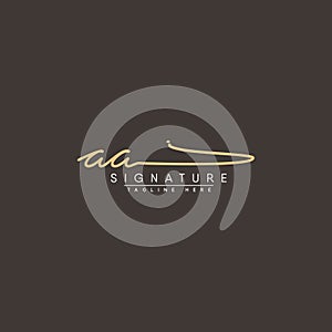 Initial Letter AA Logo - Handwritten Signature Logo