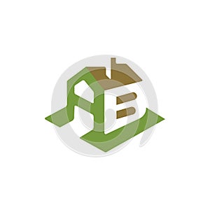 Initial letter ab logo or ba logo vector design template