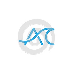 Initial letter AC waves logo vector
