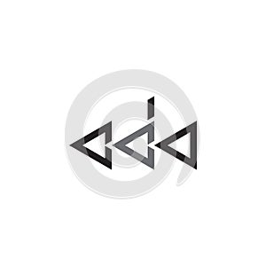Initial letter ada triangle logo vector