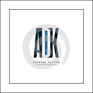 Initial Letter ADK Logo - Simple Monogram Logo for Initials A, D and K