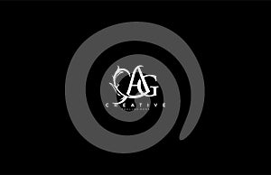 Initial Letter AG Linked Monogram Floral Modern Gothic Logotype