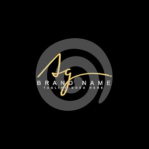 Initial Letter AG Logo - Handwritten Signature Logo