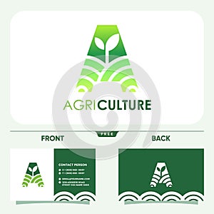 Initial Letter A Agriculture Logo Design Vector Graphic
