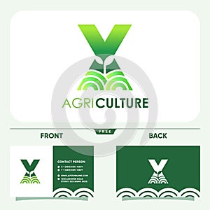 Initial Letter X Agriculture Logo Design Vector Graphic