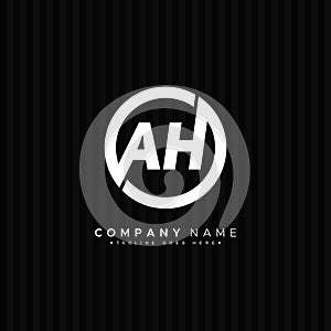 Initial Letter AH Logo, Simple Alphabet Logo photo