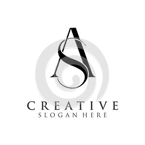 Initial Letter AS, SA Logo Design vector Template Illustration Creative Abstrac