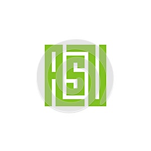 Initial Letter ASU Logo. Minimal Square  Shape Icon Design - Vector