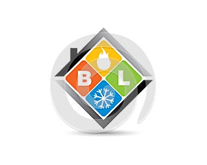 Initial letter B L as HVAC logo