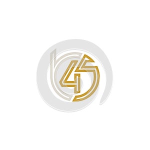 Initial letter B45 logo design vector unique