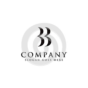Initial letter B logo , B and B monogram logo icon vector template