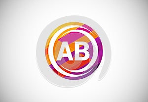 Initial Letter A B Low Poly Logo Design Vector Template. Graphic Alphabet Symbol For Corporate Business Identity