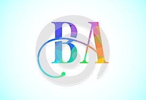 Initial Letter B A Low Poly Logo Design Vector Template. Graphic Alphabet Symbol For Corporate Business Identity