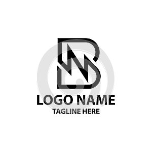 initial letter BN NB logo design vector photo