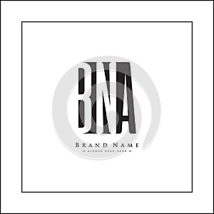 Initial Letter BNA Logo - Simple Monogram Logo for Initials B, N and A photo