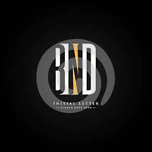 Initial Letter BND Logo - Simple Monogram Logo for Initials B, N and D