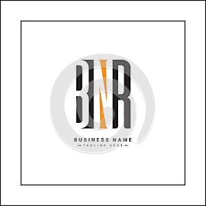 Initial Letter BNR Logo - Simple Monogram Logo for Initials B, N and R