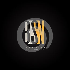 Initial Letter BSN Logo - Simple Monogram Logo for Initials B, S and N