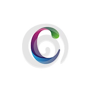 Initial letter c concept logo vector blue orange and purple color