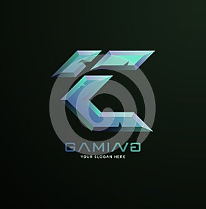 Initial letter C gaming esports style logo template