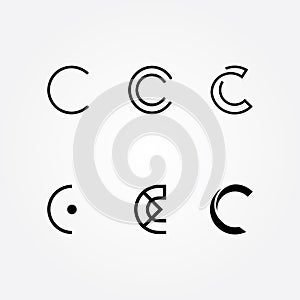 Initial letter C logo typo pack photo