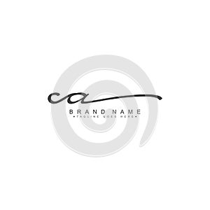 Initial Letter CA Logo - Handwritten Signature Logo for Alphabet C and A