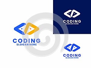 Initial letter CD logo design vector. Coding logo design vector. Modern code logo design template