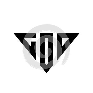 Initial letter COD logo design, triangle logo monogram - Vector