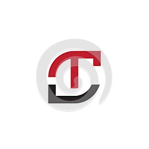 initial letter CT cencept shape logo