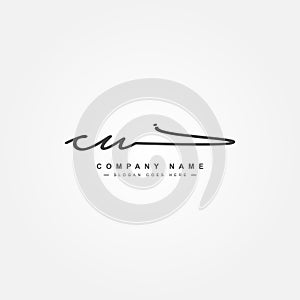 Initial Letter CU Logo - Handwritten Signature Logo for Alphabet C and U