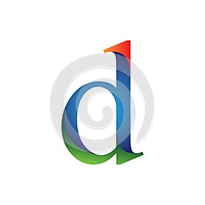 Initial letter d concept logo vector blue orange and purple color