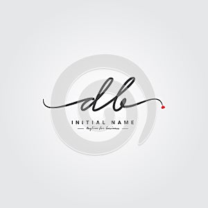 Initial Letter DB Logo - Handwritten Signature Logo for Alphabet D and B