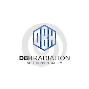 The initial letter DBH logo design