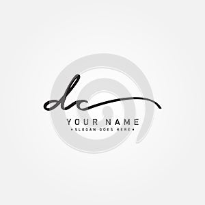 Initial Letter DC Logo - Handwritten Signature Logo for Alphabet D and C