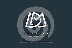 Initial Letter DM Logo or MD Monogram Logo Design