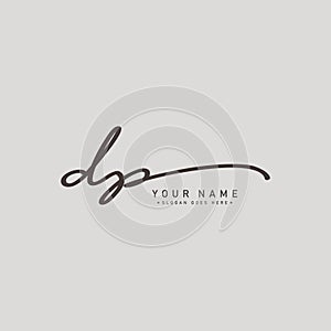 Initial Letter DP Logo - Handwritten Signature Style Logo