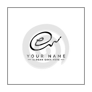 Initial Letter E Logo - Handwritten Signature Logo for Business Name With Alphabet E